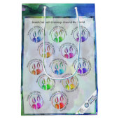 Jewish Sabbath Greetings Around the World Sticker Mittlere Geschenktüte (Rückseite)