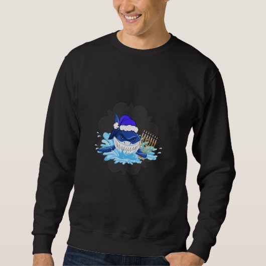 Jewish Shark Menorah  Hanukkah Chanukah Animal Sweatshirt (Vorderseite)