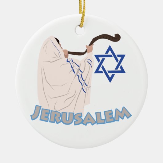 Jewish Shofar Keramik Ornament (Vorne)