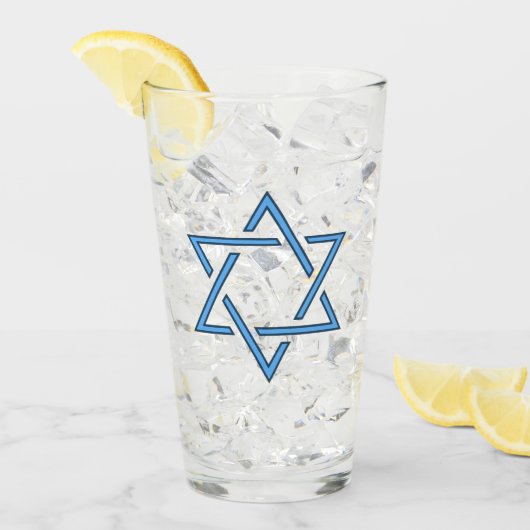Jewish Star Design Drink Glass Glas (Vorderseite Ice)