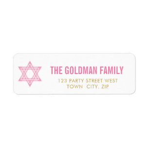 JEWISH STAR Moderne Fledermäuse Mitzvah rosa Gold 