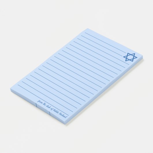 Jewish Star von David Custom Blue Lined Post-it Klebezettel (angewinkelt)