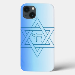 Jewish Star von David Hebrew Chai Blue und White Case-Mate iPhone Hülle