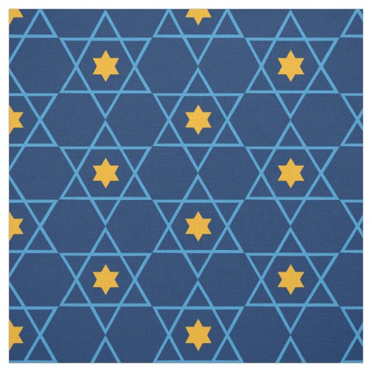 Jewish Star von David Pattern Blue Stoff (Muster)