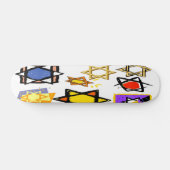 JEWISH STARS PRO DECK - JUDAIC GIFTS - HANUKKAH SKATEBOARD (Horizontal)