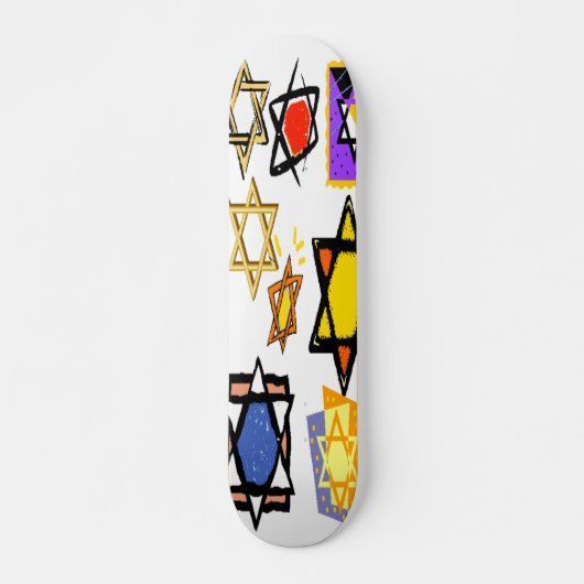 JEWISH STARS PRO DECK - JUDAIC GIFTS - HANUKKAH SKATEBOARD (Vorne)