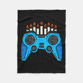 Jewish Video Game Gamer Hanukkah Chanukah Men Boy Fleecedecke (Vorderseite)