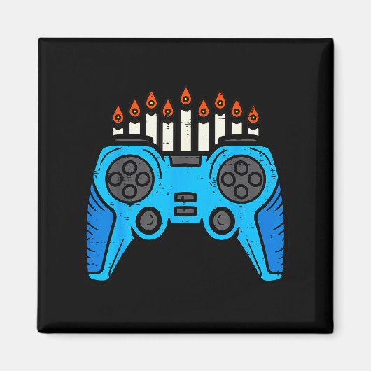 Jewish Video Game Gamer Hanukkah Chanukah Men Boy Magnet (Vorne)