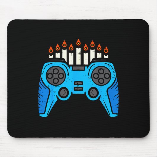 Jewish Video Game Gamer Hanukkah Chanukah Men Boy  Mousepad (Vorne)