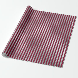 Jewlery Stripes Maroon Burgundy Silver Vip Geschenkpapier
