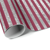 Jewlery Stripes Maroon Burgundy Silver Vip Geschenkpapier (Rolleneckpunkt)