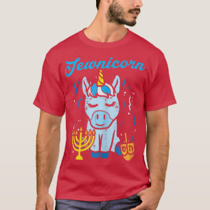 Jewnicorn Jude Einhorn Süße Hanukkah-Pyjamas Chanu T-Shirt