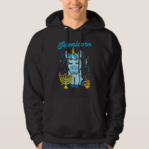 Jewnicorn Jude Einhorn Süße Hanukkah Schlafanzug C Hoodie