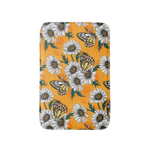 Jezebel-Schmetterlinge und dunkle Blume Badematte (Vorderseite Vertikal)