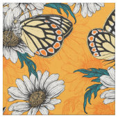 Jezebel-Schmetterlinge und dunkle Blume Stoff (Nahaufnahme)