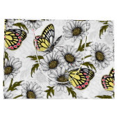 Jezebel-Schmetterlinge und weiße Blume Große Geschenktüte (Rückseite)