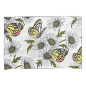 Jezebel-Schmetterlinge und weiße Blume Kissenbezug (Vorderseite-Rechts)