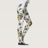 Jezebel-Schmetterlinge und weiße Blume Leggings (Rechts)