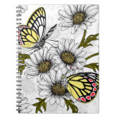 Jezebel-Schmetterlinge und weiße Blume Notizblock (Vorderseite)