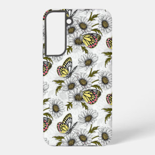 Jezebel-Schmetterlinge und weiße Blume Samsung Galaxy Hülle