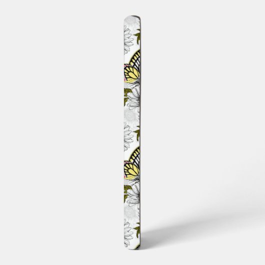 Jezebel-Schmetterlinge und weiße Blume Samsung Galaxy Hülle (Linke Seite)