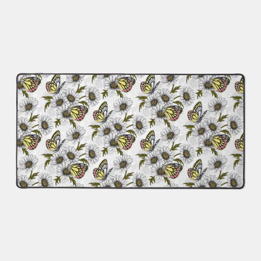 Jezebel-Schmetterlinge und weiße Blume Schreibtischunterlage (Vorderseite)