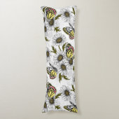 Jezebel-Schmetterlinge und weiße Blume Seitenschläferkissen (Vorderseite Vertikal)