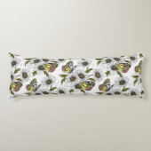 Jezebel-Schmetterlinge und weiße Blume Seitenschläferkissen (Vorderseite)