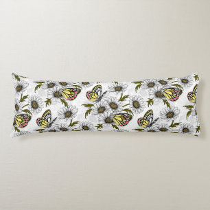 Jezebel-Schmetterlinge und weiße Blume Seitenschläferkissen