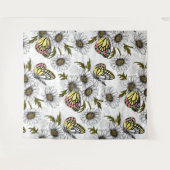 Jezebel-Schmetterlinge und weiße Blume Wandteppich (Vorderseite (Horizontal))