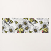 Jezebel-Schmetterlinge und weiße Blume Yogamatte (Rückseite (Horizontal))
