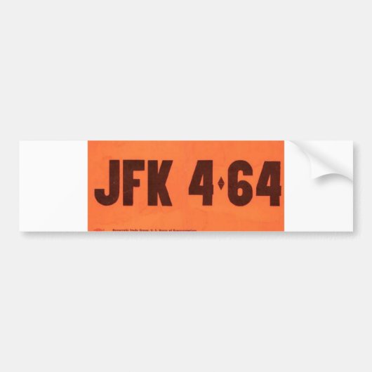 JFK 464 License Style Autoaufkleber (Vorne)