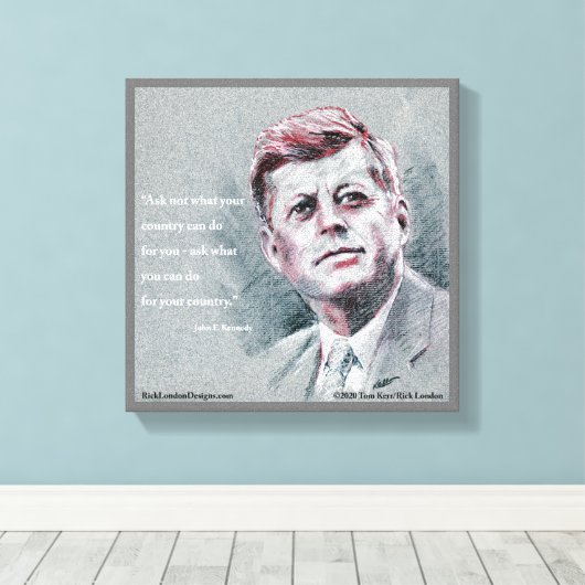 JFK & Angebot Leinwanddruck (Insitu (Holzboden))