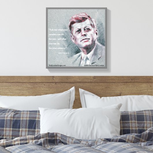 JFK & Angebot Leinwanddruck (Insitu (Schlafzimmer))