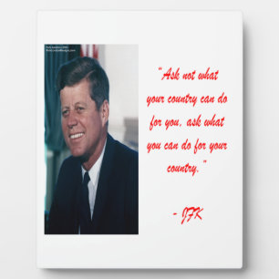 JFK & Ask Not Zitat Fotoplatte
