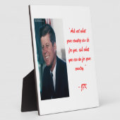 JFK & Ask Not Zitat Fotoplatte (Seite)