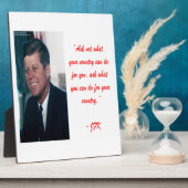 JFK & Ask Not Zitat Fotoplatte (Seite)
