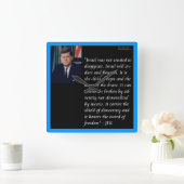 JFK & Famous Quote On Israel Wall Clock Quadratische Wanduhr (Zuhause)