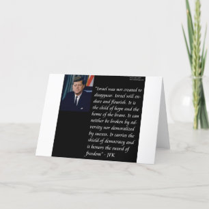 JFK & Famous Zitat Re Israel Karte