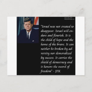 JFK & Famous Zitat Re Israel Postkarte