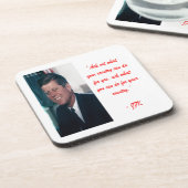 JFK & Frag ohne Kostenvoranschlag Getränkeuntersetzer (Linke Seite)