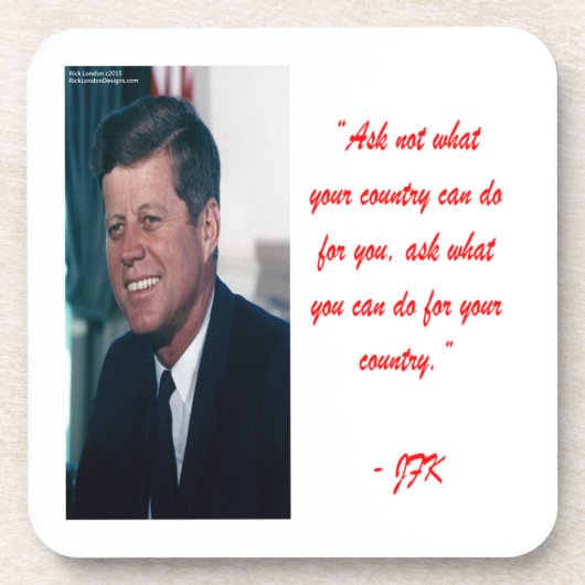 JFK & Frag ohne Kostenvoranschlag Getränkeuntersetzer (Vorderseite)