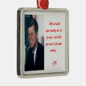 JFK & Frag ohne Kostenvoranschlag Silbernes Ornament (Rechts)