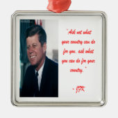 JFK & Frag ohne Kostenvoranschlag Silbernes Ornament (Vorne)