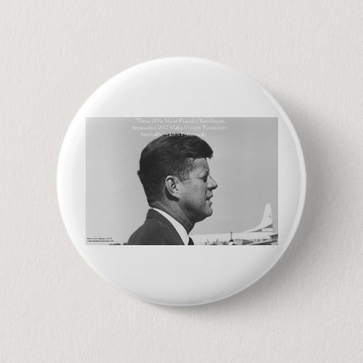 JFK "Friedliche Revolution" Zitat Geschenke Karten Button (Vorderseite)