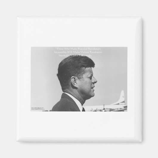 JFK "Friedliche Revolution" Zitat Geschenke Karten Magnet (Vorne)