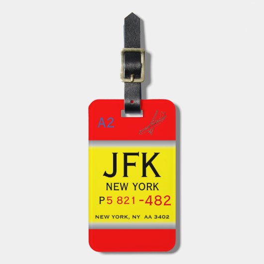 JFK - Gepäckanhänger (Vorderseite vertikal)