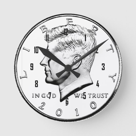 JFK HALF DOLLAR RUNDE WANDUHR (Vorderseite)