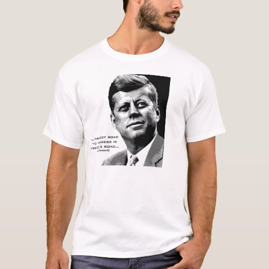 JFK Hope Poster (Schwarz/Weiß) Berühmtes JFK Zitat T-Shirt (Vorderseite)