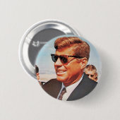 JFK in lebender Farbe Button (Vorne & Hinten)